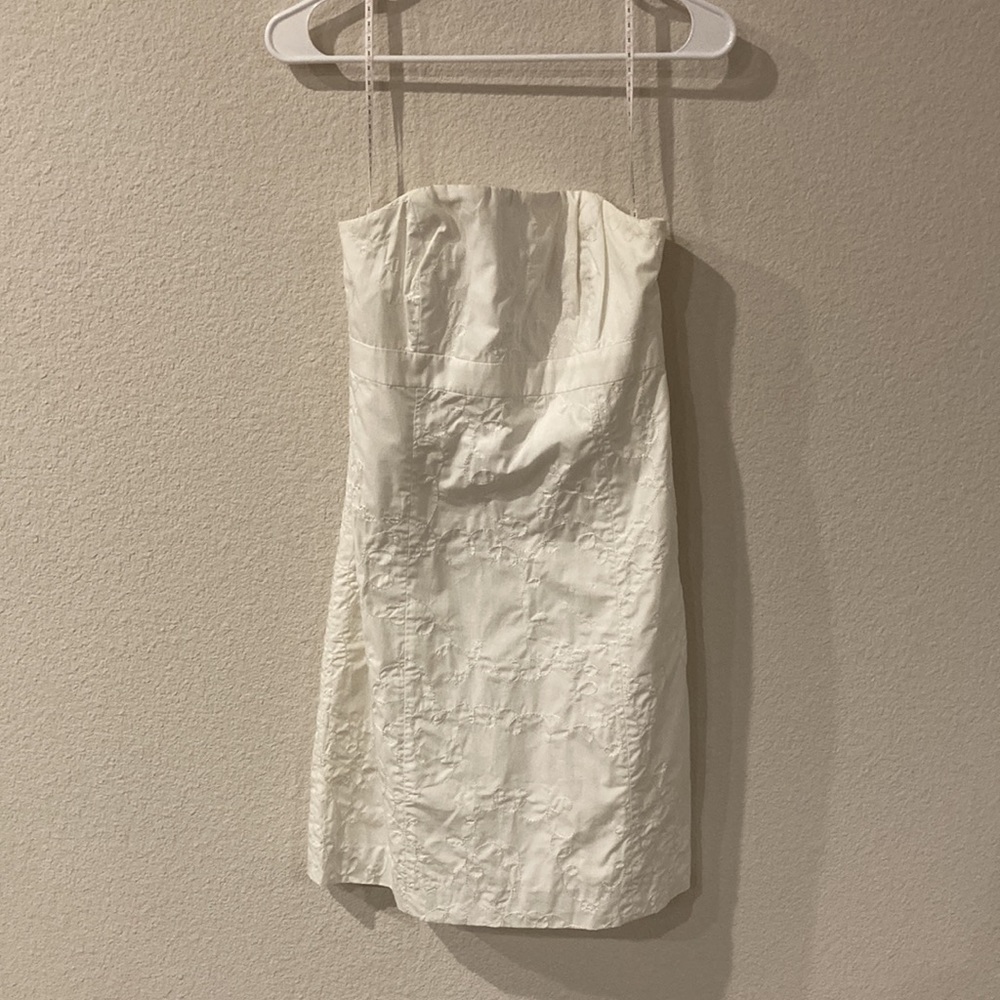 Lilly Pulitzer White Embroidered Strapless Dress